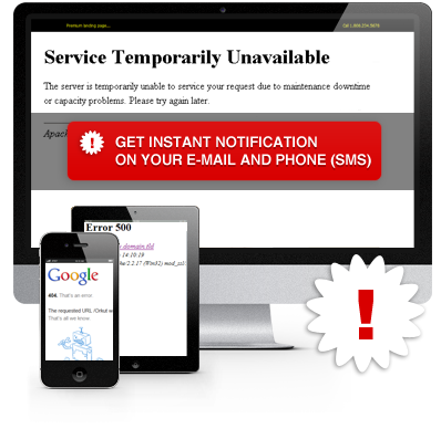 Get instant notification on your e-mail and phone (SMS)